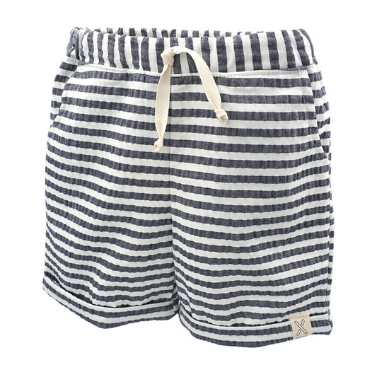 Sommer Shorts seersucker marine geringelt