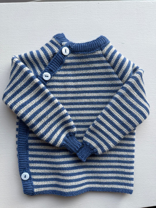 Baby Wolle Strickjacke Merino Schlüttli ozean-natur