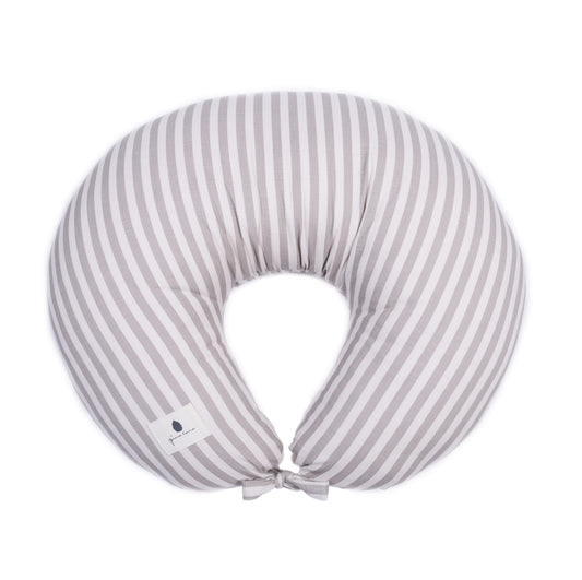 Stillkissen, Halbmond, Scandi Style, mit Kapok Füllung Mushroom Stripe